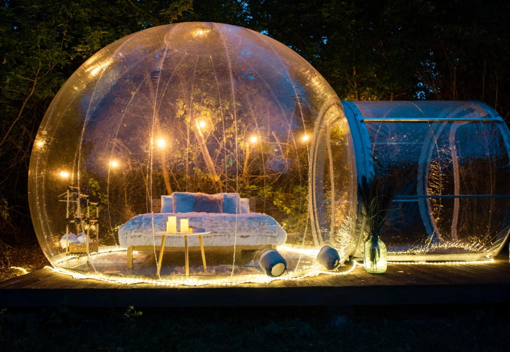 pvc transparent bubble tent with led lighting